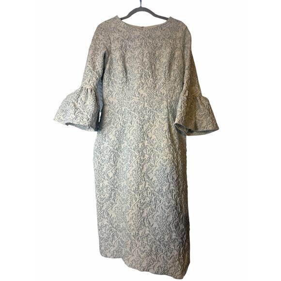 Betsy & Adam Ice Blue and Silver Jacquard Midi Dress - Size 14W - Picture 14 of 16